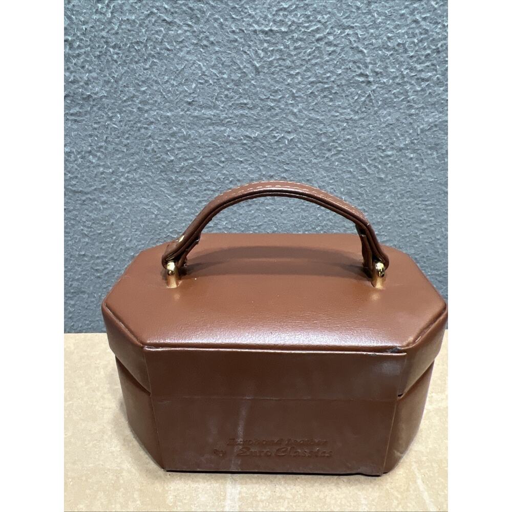 Euro Classic’s Eurobond Leather Jewelry Box Travel Case Brown With Key (READ) - Picture 5 of 14